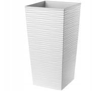 KADAX Macetero Alto de Diseño Moderno para Plantas de Interior y Exterior, Maceta Grande de Plástico, Jardinera Alta (Blanco, Texturizado, 75.5 cm, Aprox. 54L)