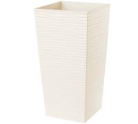 KADAX Macetero Alto de Diseño Moderno para Plantas de Interior y Exterior, Maceta Grande de Plástico, Jardinera Alta (Crema, Texturizado, 75.5 cm, Aprox. 54L)
