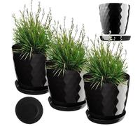 Maceta KADAX, una maceta para flores con posavasos, 30 cm, negra