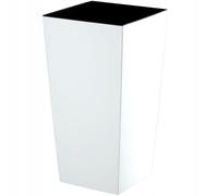 KADAX Macetero Alto de Diseño Moderno para Plantas de Interior y Exterior, Maceta Grande de Plástico, Jardinera Alta (Blanco, Liso, 46.5 cm, Aprox. 13L)