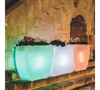MACETA LUMINOSA LÀMPARA DE RESINA LOUNGE ILUMINACIÒN JARDÍN EXTERIOR CON LED