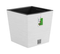 Prosperplast Macetero Color Blanco, con depósito, colección Furu, de 24 x 24 x 23,5 cm, Capacidad de 7,5 L.