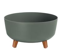 Prosperplast Macetero colección Gracia redondo Verde Tierra 38×38×19,5 cm 14,3 L patas desmontables