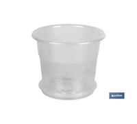 Maceta orquidea transparente 23.5x20+ plato 20cm venta unitaria