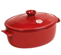 Maceta oval con tapa EN 6 yo rojo borgoña Emile Henry