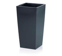Maceta para plantas DURS H50 lisa para interior, cuadrada, alta, color negro, 26,6 litros, 26,5 x 26,5 x 50 cm, diseño moderno, de plástico, maceta para el balcón, color antracita