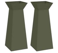 Maceta Pilar 2 Pcs Oliva 40 X 40 X 100 Cm Vidaxl
