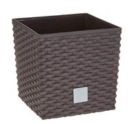 Maceta Prosperplast Rato Quadro Bajo 15,8L con Cubilete para Plantar en Ocre Oscuro Brown