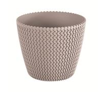 Maceta redonda 5L Prosperplast Splofy de plastico en color gris, Ø21,8 x 18,4 cm Mocca 5