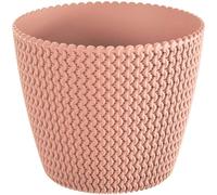 Maceta Redonda 5L Prosperplast Splofy De Plastico En Color Melocoton, 21,8 X 18,4 Cm