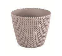 Maceta redonda 5L Prosperplast Splofy de plastico en color gris, Ø21,8 x 18,4 cm Mocca 5