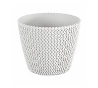 Prosperplast Maceta Splofy Efecto tricotado Blanco 26 cm