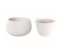 Maceta Redonda con Deposito Splofy Bowl de Plastico en Color Violeta 23,9x23,9x16,1 Cm - Prosperplast White