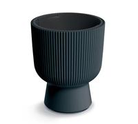 Prosperplast Milly Designer Maceta de Flores Cilíndrica Moderna con Inserto para Plantas, Resistente a las Heladas, al Calor y a los Rayos UV, Uso en Interiores y Exteriores, Carbón, Diámetro 390 mm