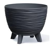 Prosperplast Furu Maceta de Flores, Cuenco con Patas, Cuenco para Plantas, Resistente a los Rayos UV (Antracita, Diámetro 395 mm)