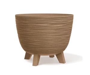 Maceta redonda con patas Prosperplast Furu Eco Wood color madera