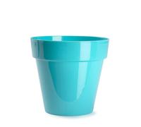 Maceta Redonda Pequeña Sin Plato de 14 Cm - Resistente a la Intemperie - Plastic Forte Turquoise