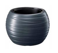 Maceta Redonda Prosperplast 36L Maze Gris Piedra Plástico Resistente Black