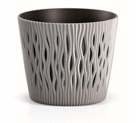 Maceta Redonda Sandy Round Prosperplast Plástico Mostaza Decoración Elegante Interior Gray