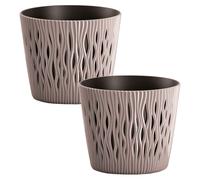 Maceta Redonda Sandy Round Wellhome en Color Mocca 15,8 Cm