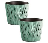 Maceta Redonda Sandy Round Wellhome en Plástico Salvia 15.8x15.8x13.8cm