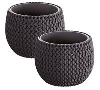 Maceta Redonda Wellhome Splofy Bowl de Plástico Antracita 23,9x16,1cm
