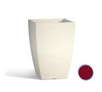 MACETA RESINA CUADRADA ALTA H 40 BURDEOS ÁSPERO MACETAS DECORACIÓN JARDÍN