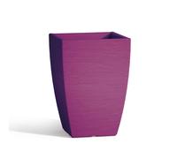 MACETA RESINA CUADRADA ALTA H40 VIOLETA ÁSPERO DECORACIÓN JARDÍN MODERNO