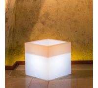 MACETA RESINA H40 MODERNA MACETERO MADE IN ITALY CUADRADA JARDÍN LÁMPARA BLANCA