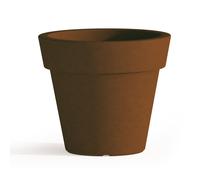 MACETA RESINA H45 MODERNA MACETERO MADE IN ITALY DISEÑO JARDÍN MARRÓN