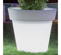MACETA RESINA LUZ BLANCA DIÁMETRO 80 ÁRBOL JARDÍN BALCÓN INTERIOR ILUMINACIÓN