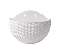 Maceta semicircular de mimbre para pared, maceta colgante de imitación de tejido, elegante decoración para interiores, exhibición decorativa para orquídeas, Impatiens,