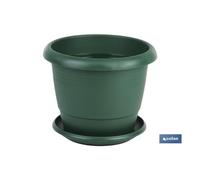 Maceta verde modelo gardenia 22x18+plato18.5cm caja 12 unid.