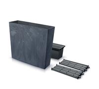 Prosperplast Urbi Case - Maceta tipo torre de efecto hormigón con maceta interior jardinera de plantas jardinera de flores para interior y exterior, rectangular, plástico, 77 x 23,5 x 68,7 cm, color