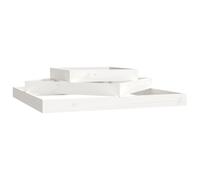 Macetas blancas de vidaXL, 112x112x27 cm, de madera maciza de pino