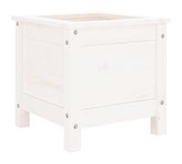 Macetas blancas vidaXL de 40x40x39 cm, hechas de madera maciza de pino