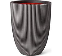Macetas, CAPI Europe GROOVE NL, 34x46 cm, color antracita, fabricadas con polietileno reciclado