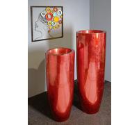 Macetas colgantes "Konus", de fibra de vidrio y resina, color rojo, tamaño XXL, unidad de venta: 1, altura: 115 cm, diámetro: 40 cm. Código: 89354 4001250893547