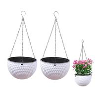 Macetas Colgantes Para Plantas, 2 Piezas Maceta Colgante Autorriego, Maceta Colgante Interior, Con Agujeros De Drenaje y Tapones, Para Interior Exterior Techos Balcones Pared Decoración Blanco M