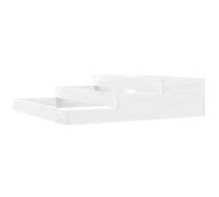 Macetas de exterior blancas vidaXL, 107x107x27 cm, de madera maciza de pino