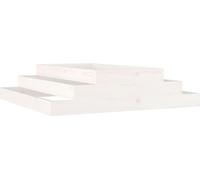 Macetas de exterior blancas, vidaXL, 110x110x27 cm, madera maciza de pino