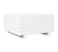 Macetas de exterior blancas vidaXL, 50x50x26,5 cm, de madera maciza de pino