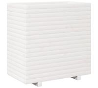 Macetas de exterior blancas vidaXL, 70x40x72,5 cm, de madera maciza de pino