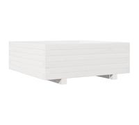 Macetas de exterior blancas vidaXL, 70x70x26,5 cm, de madera maciza de pino