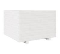 Macetas de exterior blancas vidaXL, 70x70x49,5 cm, de madera maciza de pino