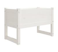 Macetas de exterior blancas vidaXL, 78x40x52 cm, de madera maciza de pino