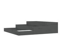 Macetas de exterior gris de vidaXL, 107x107x27 cm, de madera maciza de pino
