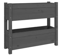 Macetas de exterior gris de vidaXL, 77x25x66 cm, de madera maciza de pino