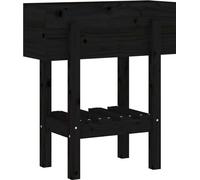 Macetas de exterior negras, vidaXL, 62x30x69 cm, madera maciza de pino