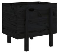 Macetas de exterior negras, vidaXL, 62x50x57 cm, madera maciza de pino